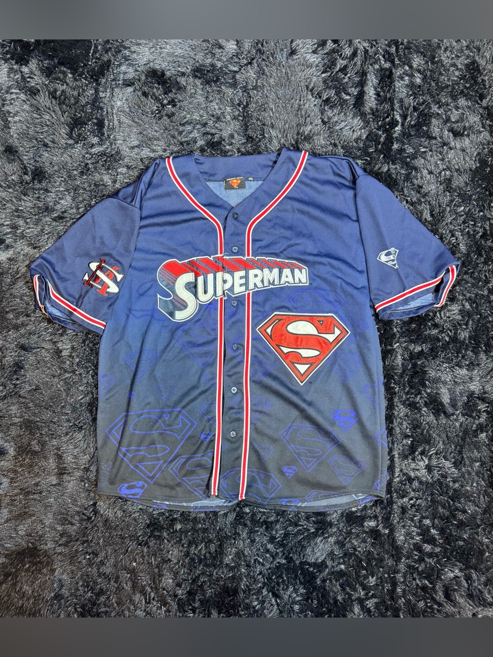Vintage Superman Baseball Jersey 2002 Sz XXL